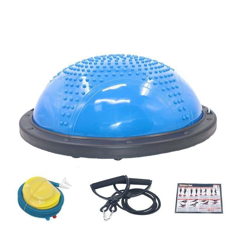 BOSU - BALLON PILATES AVEC SOCLE ET TUBES ÉLASTIQUE