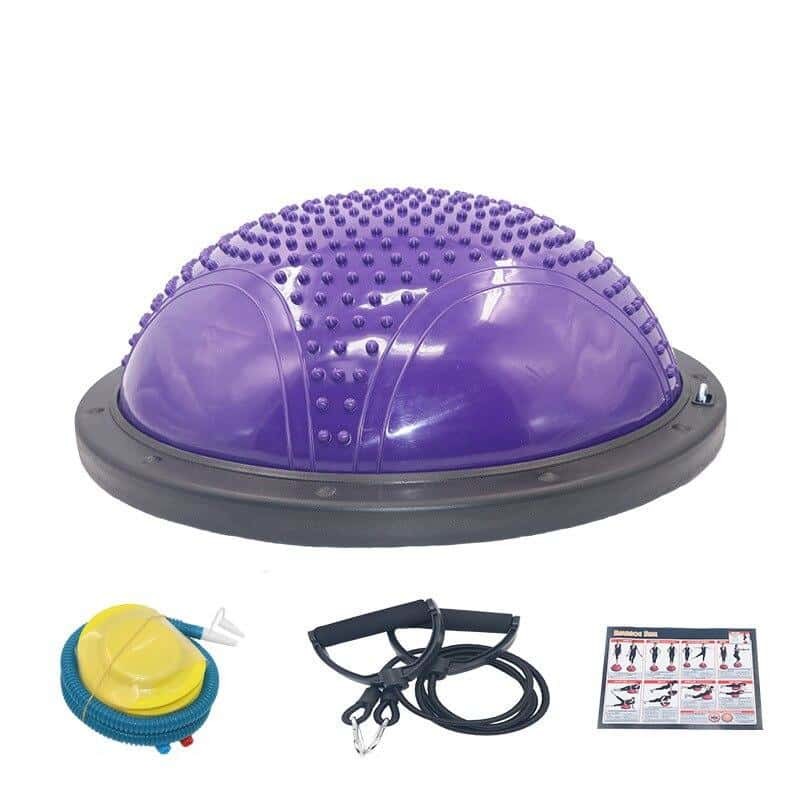 BOSU - BALLON PILATES AVEC SOCLE ET TUBES ÉLASTIQUE