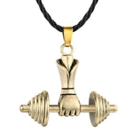 COLLIER FITNESS - POING HALTÈRE EN ACIER INOXIDABLE - Vignette | LE BOX DU FITNESS®