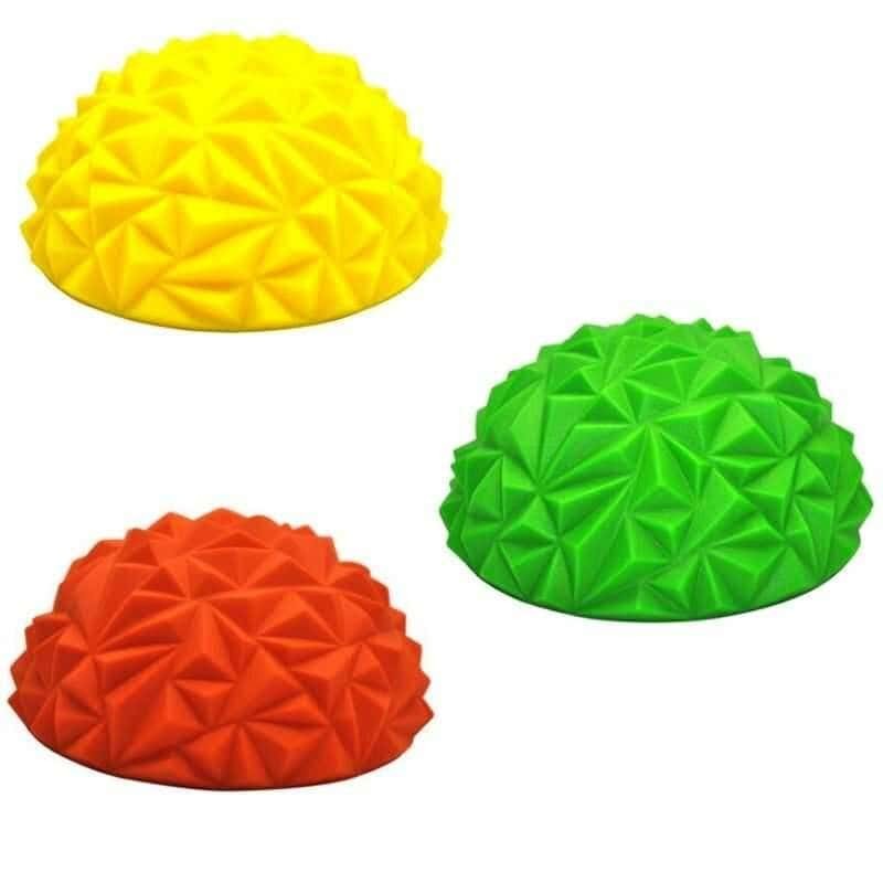 proprioceptif-fitness-demi-ball-vert-jaune-orange