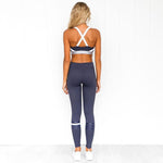 TENUE DE SPORT - LEGGING ET SOUTIEN-GORGE EN BLEU MARINE - Vignette | LE BOX DU FITNESS®